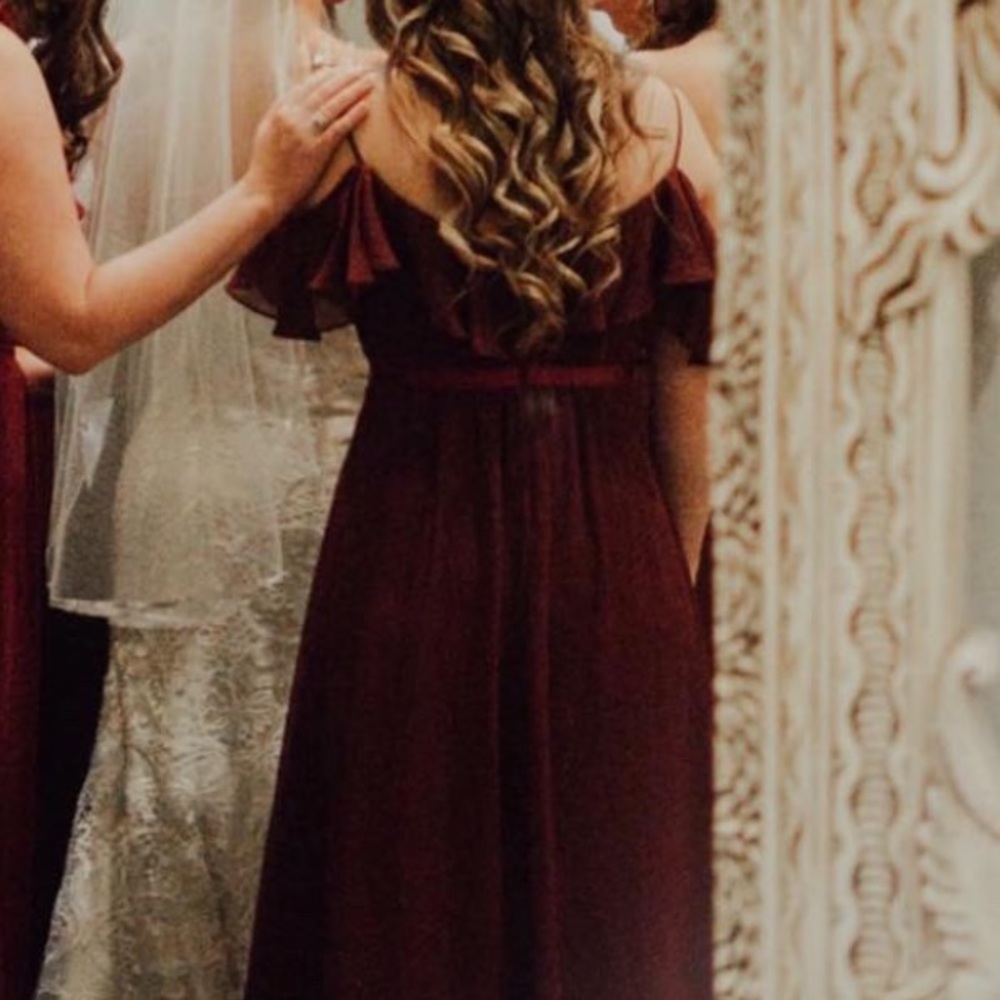 David’s Bridal Wine Bridesmaid dress